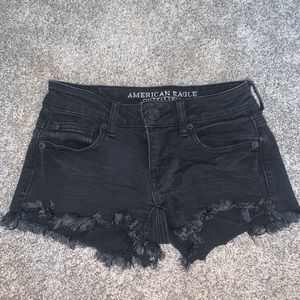 Black jean shorts